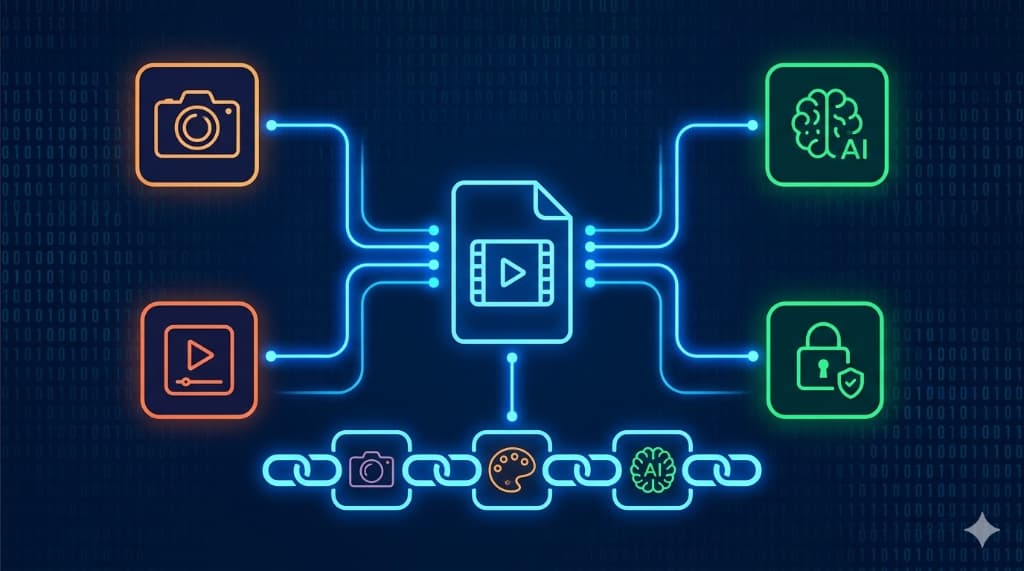 C2PAの来歴管理技術を示すダイアグラム