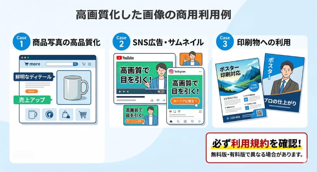 AIで高画質化した画像の商用利用例