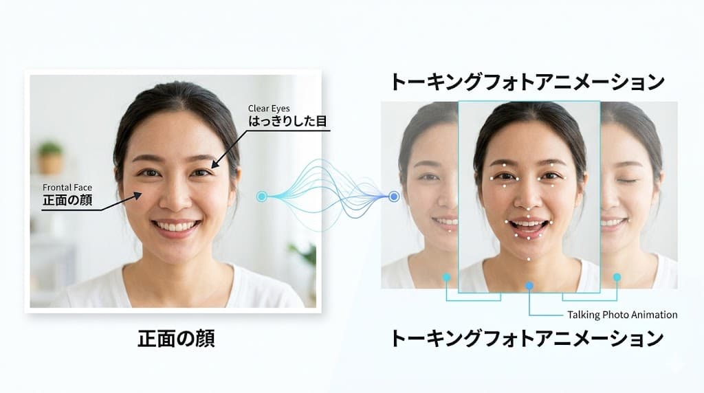 写真を喋らせる機能のコツ
